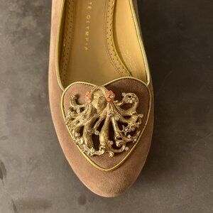 Charlotte Olympia Suede Ballet Flats - Cosmic Virgo